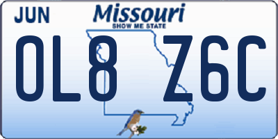 MO license plate OL8Z6C