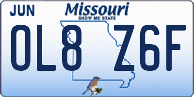 MO license plate OL8Z6F