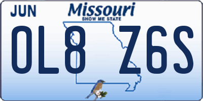 MO license plate OL8Z6S