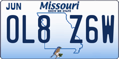 MO license plate OL8Z6W