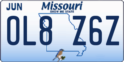MO license plate OL8Z6Z