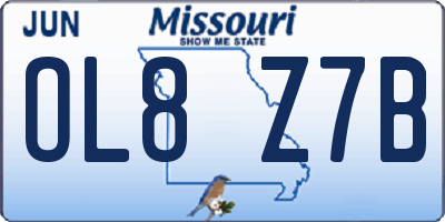MO license plate OL8Z7B