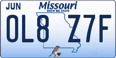 MO license plate OL8Z7F