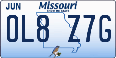 MO license plate OL8Z7G