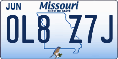 MO license plate OL8Z7J