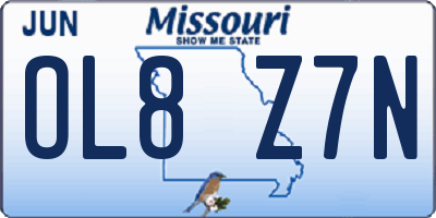 MO license plate OL8Z7N