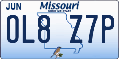 MO license plate OL8Z7P