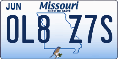 MO license plate OL8Z7S