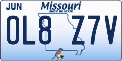 MO license plate OL8Z7V