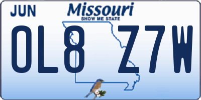 MO license plate OL8Z7W