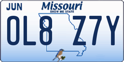 MO license plate OL8Z7Y