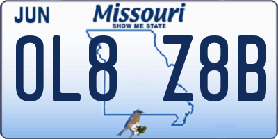 MO license plate OL8Z8B