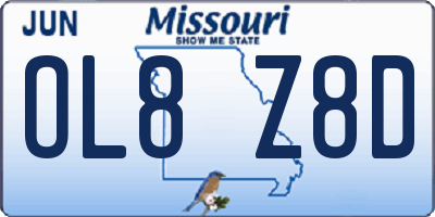 MO license plate OL8Z8D