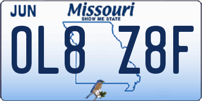MO license plate OL8Z8F