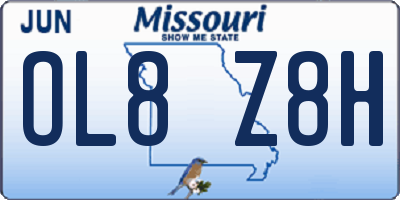 MO license plate OL8Z8H