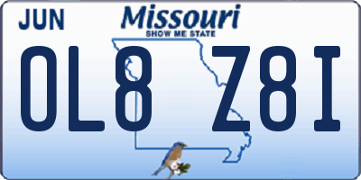 MO license plate OL8Z8I