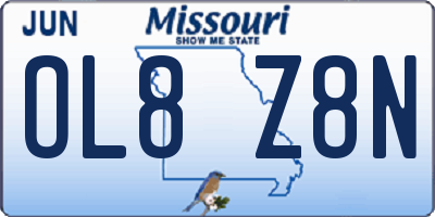 MO license plate OL8Z8N