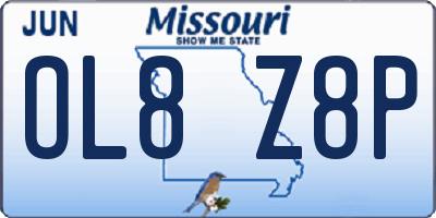 MO license plate OL8Z8P