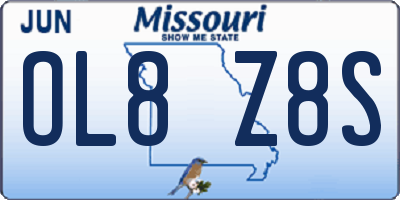 MO license plate OL8Z8S