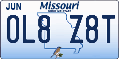 MO license plate OL8Z8T