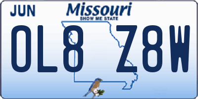 MO license plate OL8Z8W