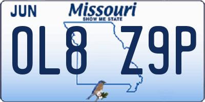 MO license plate OL8Z9P