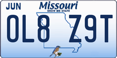MO license plate OL8Z9T