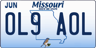 MO license plate OL9A0L