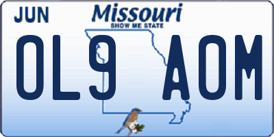 MO license plate OL9A0M