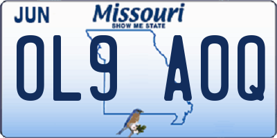 MO license plate OL9A0Q