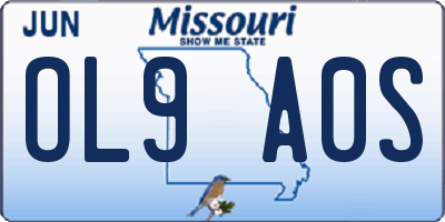 MO license plate OL9A0S