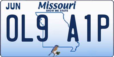 MO license plate OL9A1P