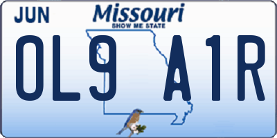 MO license plate OL9A1R