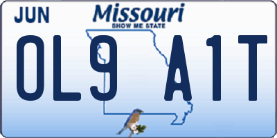 MO license plate OL9A1T