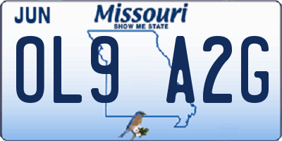 MO license plate OL9A2G
