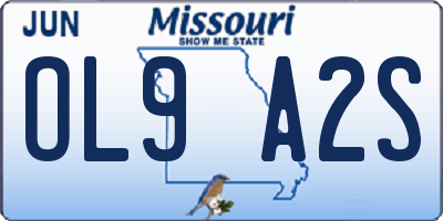 MO license plate OL9A2S