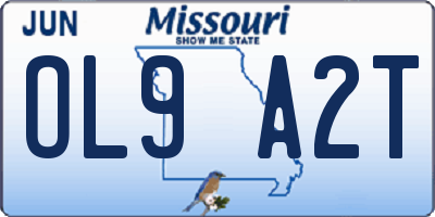 MO license plate OL9A2T