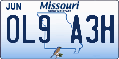 MO license plate OL9A3H