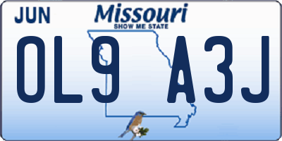 MO license plate OL9A3J