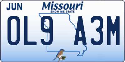 MO license plate OL9A3M
