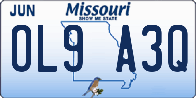 MO license plate OL9A3Q