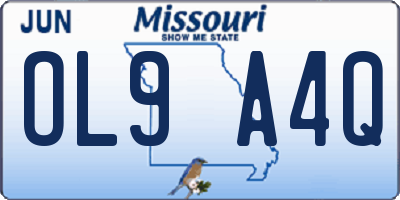 MO license plate OL9A4Q