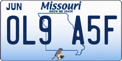 MO license plate OL9A5F
