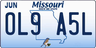 MO license plate OL9A5L