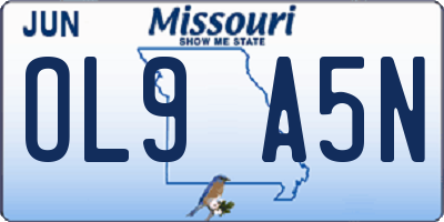 MO license plate OL9A5N