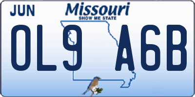 MO license plate OL9A6B