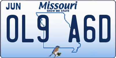 MO license plate OL9A6D