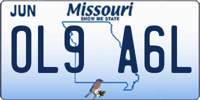 MO license plate OL9A6L