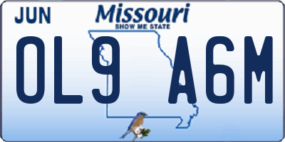MO license plate OL9A6M