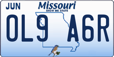 MO license plate OL9A6R
